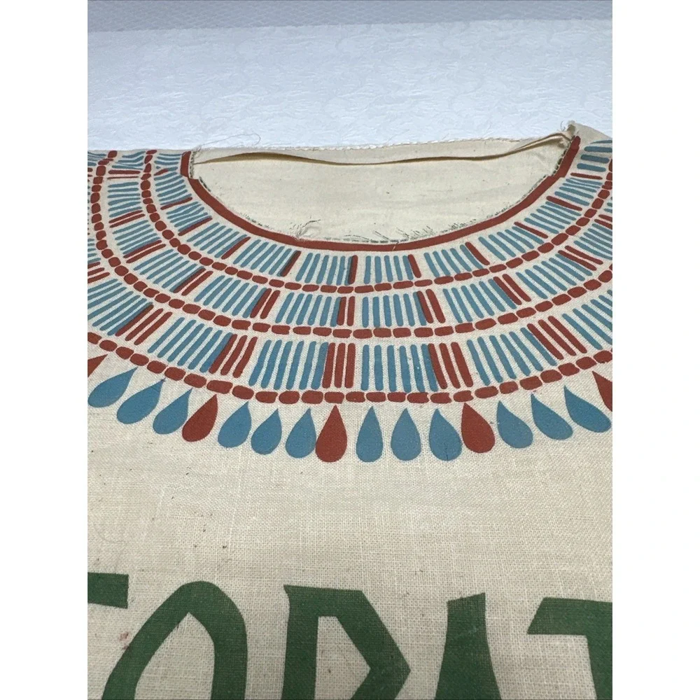 Cleopatra Playsuit Linen Feed Sack Egyptian Print Dress Costume 39